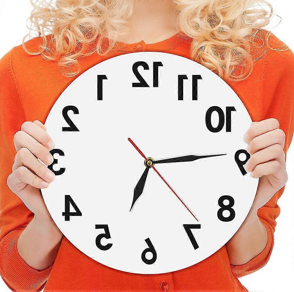 逆カウンター壁掛け時計モダンカウントダウン反時計回り壁掛け時計、直径30cm