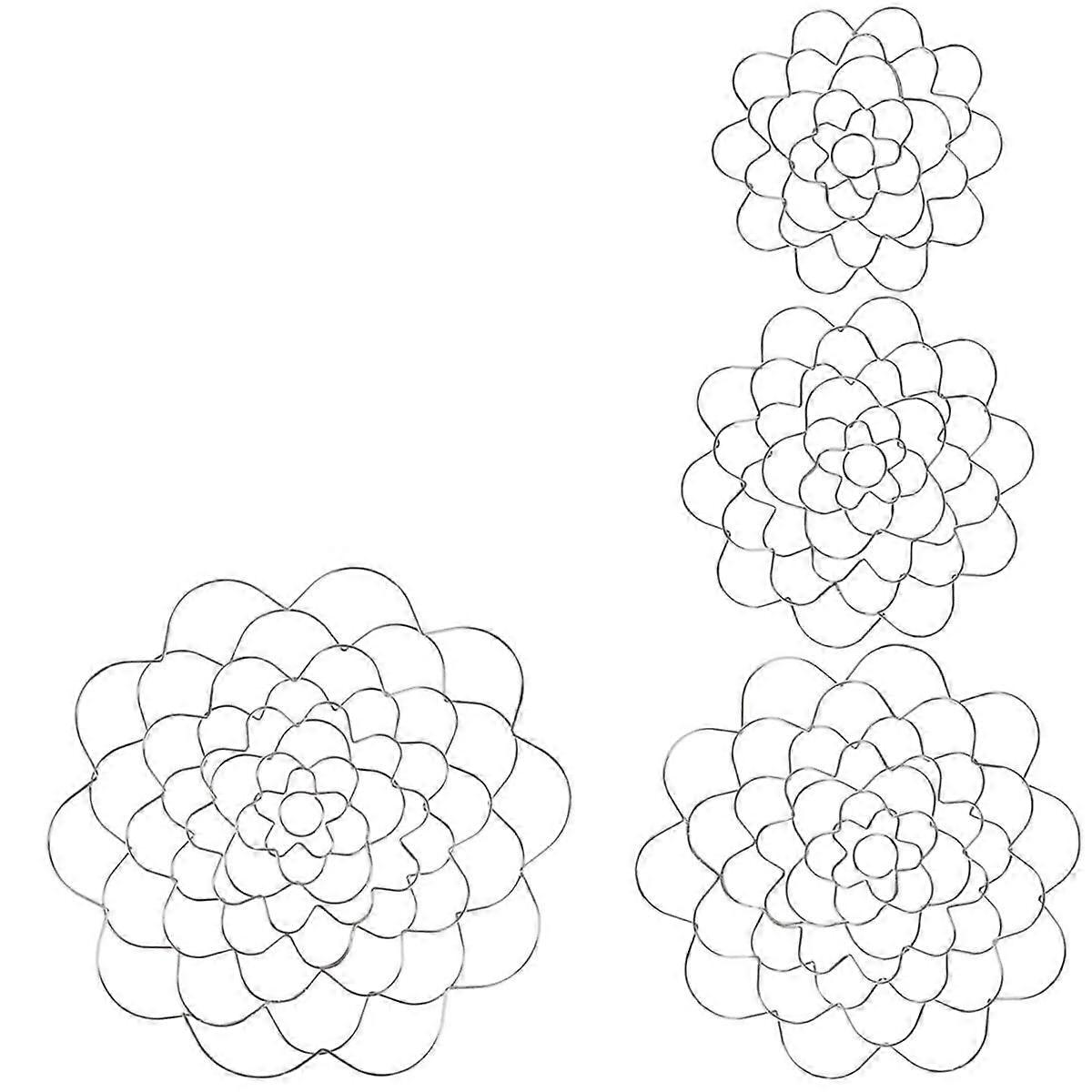 Flower Arrangement Holder 4PC Wire Flower Arranging Tool Stainless Steel Floral Insert Lid Reusable Flower Grid Arranger