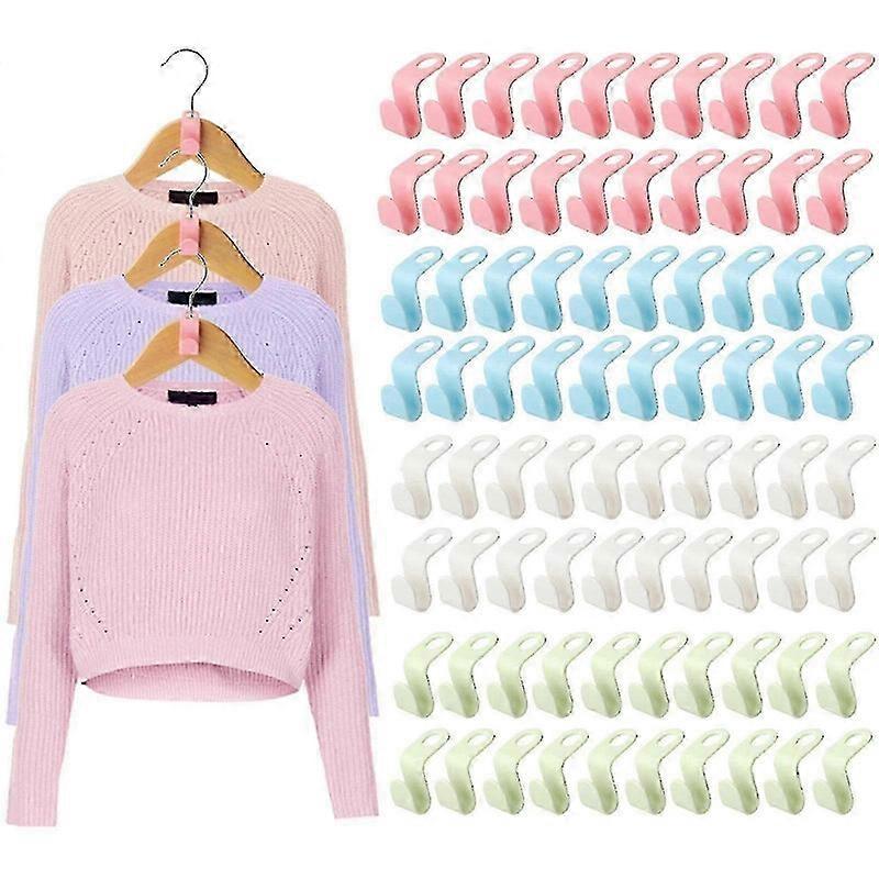 ハンガーエクステンダーフックカスケードマルチカラードレスパンツプラスチック省スペースシャツワードローブコートオーガナイザーラックホルダー