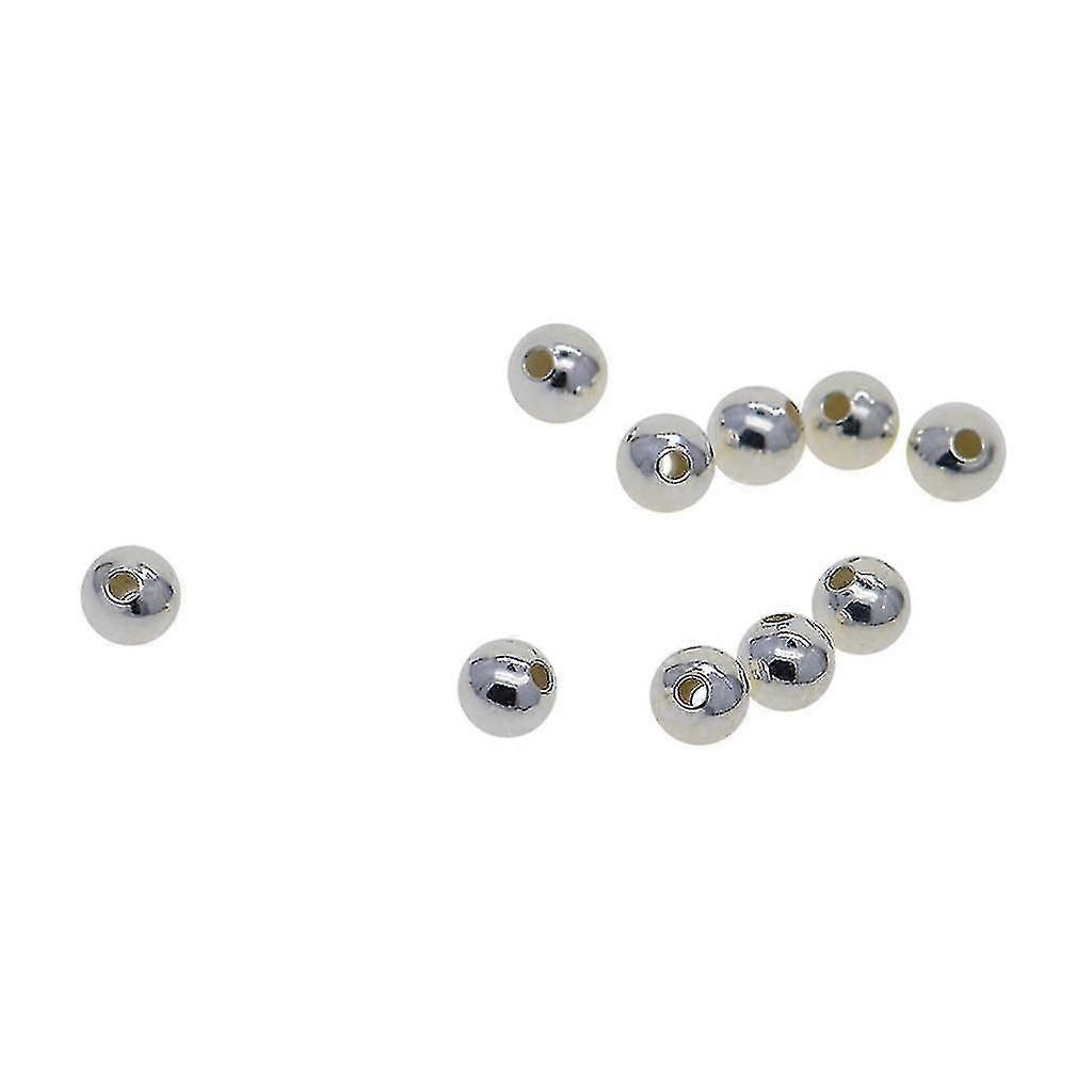 10 kpl 925 sterlinghopeaa, tee-se-itse-askartelutarvikkeet, pyöreä, sileä, 10 mm