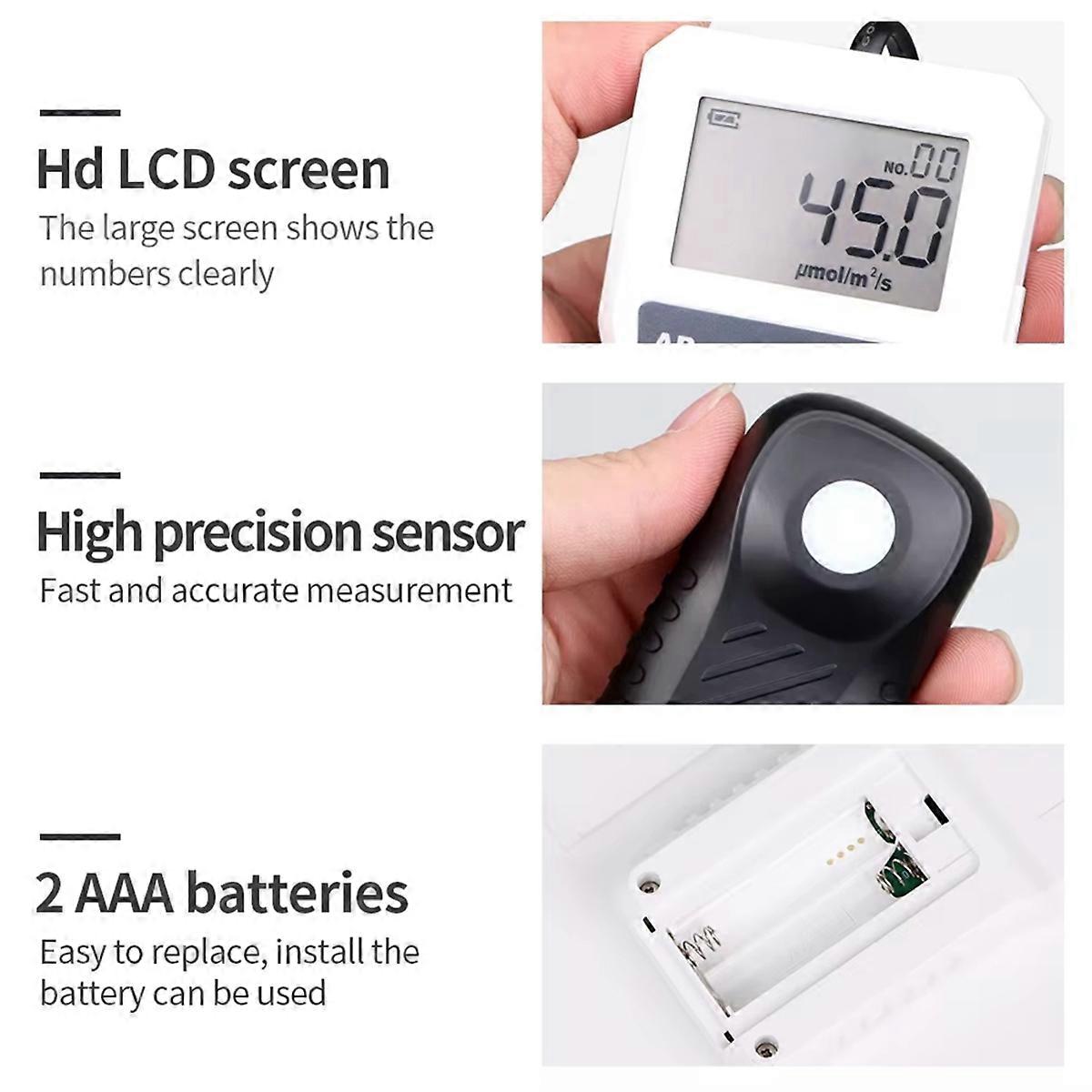 APM130 PAR Meter Quantum High Precision Light Intensity Tester PPFD Meter with 400-700nm Range for Plants Greenhouse