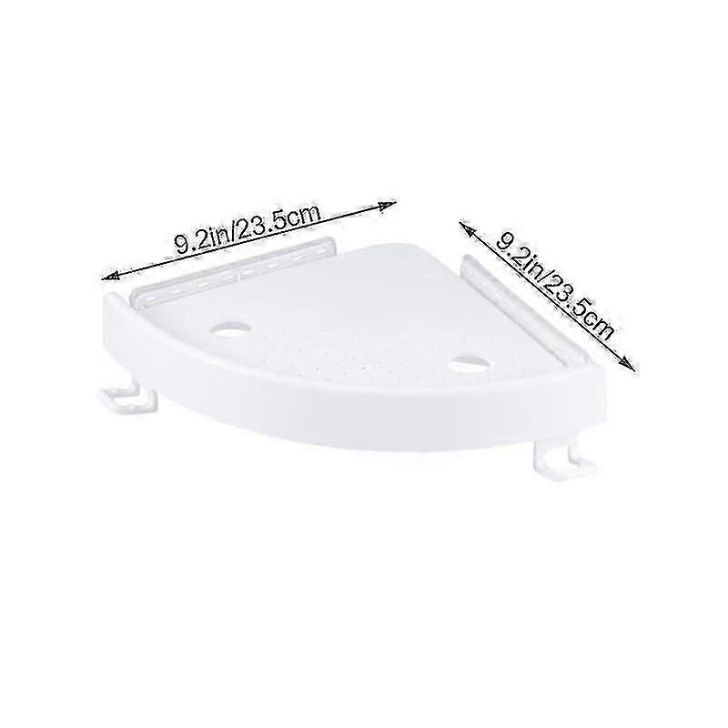 Kitchen Bathroom Wall Corner Shelf Strong Suction Triangle Storage Shelves Rack (white)