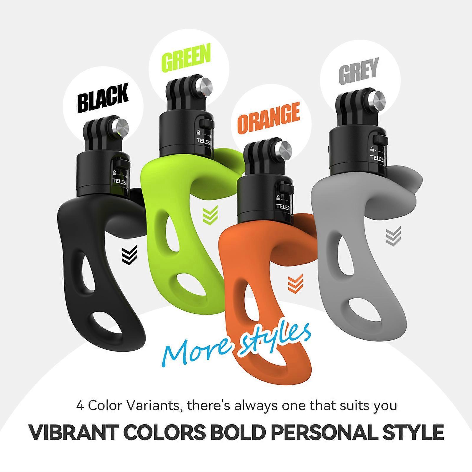 TELESINスポーツカメラストラップマウントシリコンラップバンドバイクオートバイハンドルバークイックリリースマウントGoProヒーロー12/1の2レベル調整交換