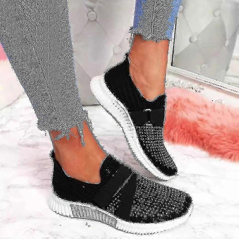 Ortopedik Taban Slip-on Ayakkabı Kadın Moda Spor Ayakkabı Platform Sneaker Kadınlar için Yürüyüş Ayakkabıları Blac