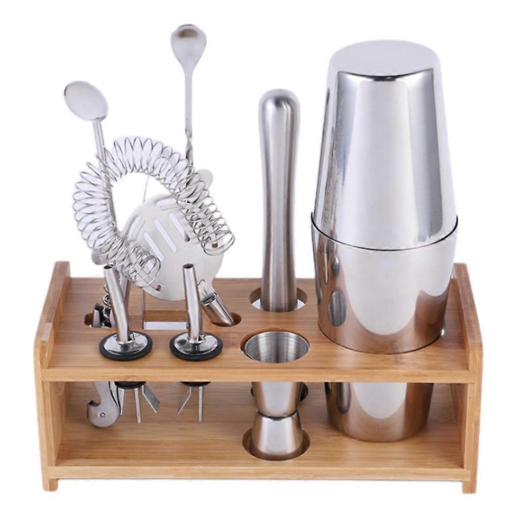 Bartender Kit Bar Tool Set with Stand Perfect Home Bartending Kit and Martini Cocktail Shaker Set for Drink Mixing Tools 600/450ml