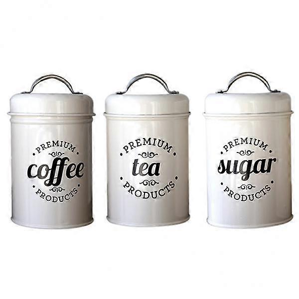 2x Sugar Kitchen Storage Jars Pots Containers Tins Beige
