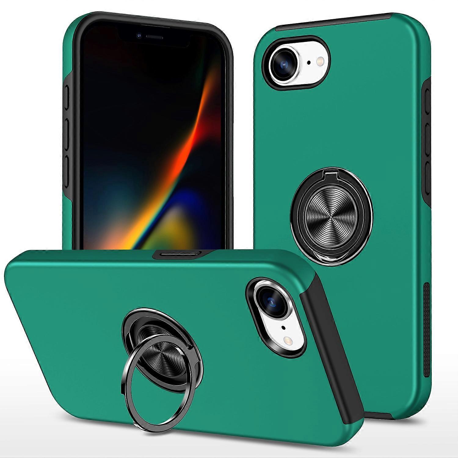For iPhone 16e Case PC + TPU Phone Cover with Rotatable Ring Holder
