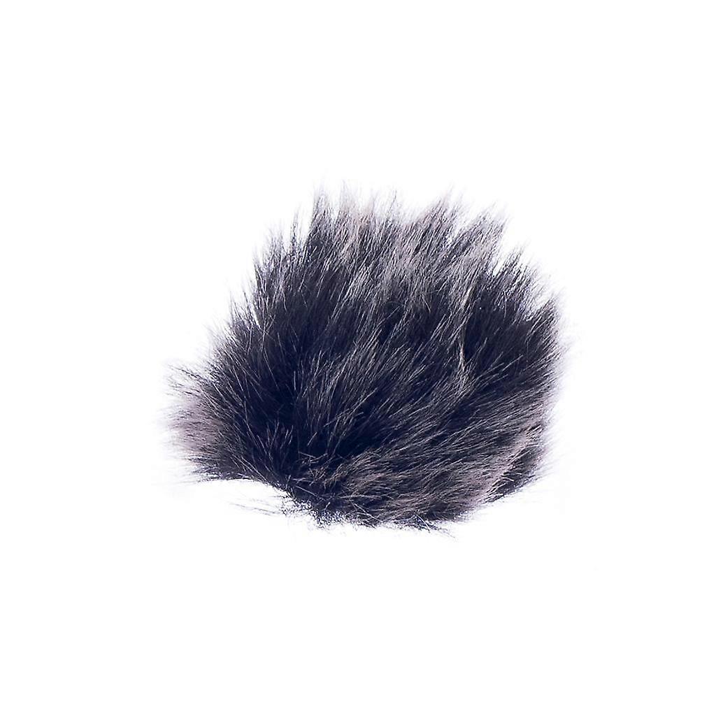 Universal Lavalier Lapel Microphone Mic Fur Wind Muff Windscreen Black 15mm