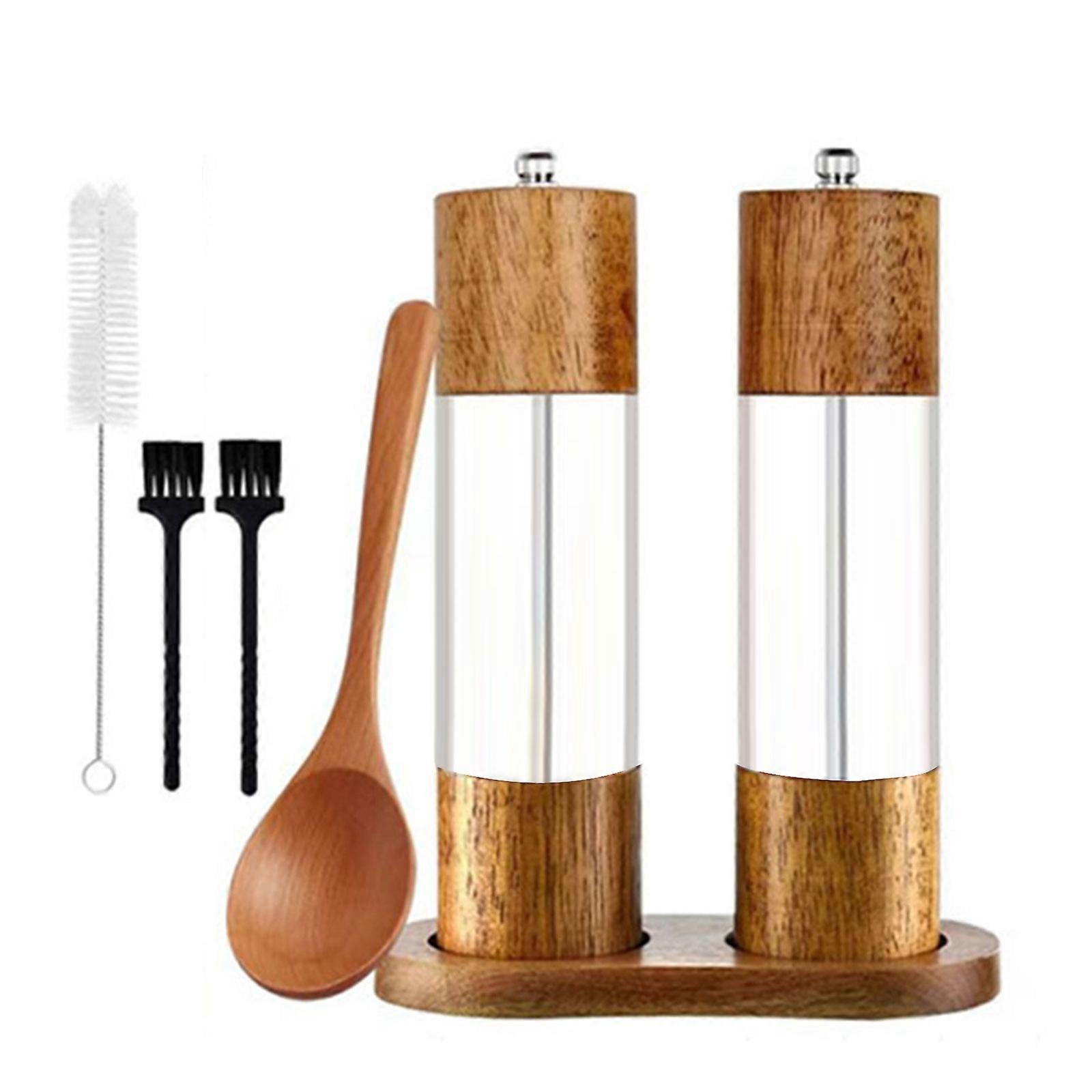 Manual Salt and Peppers Grinder Set Adjustable Coarseness Spices Mill Practical Kitchen Tool for Cooking Enthusiasts