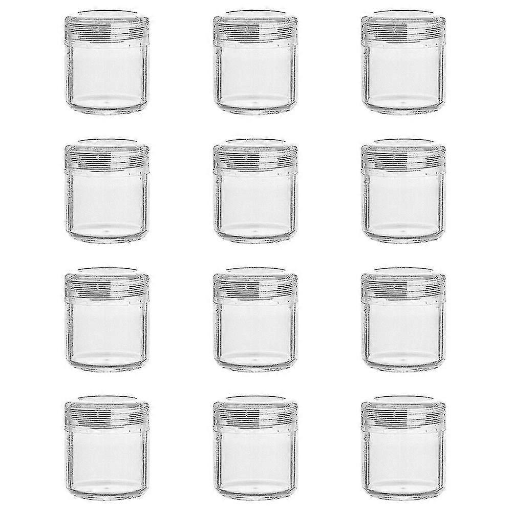 -Empty Clear Plastic Bead Storage Container jar with Rounded Screw-Top Lids