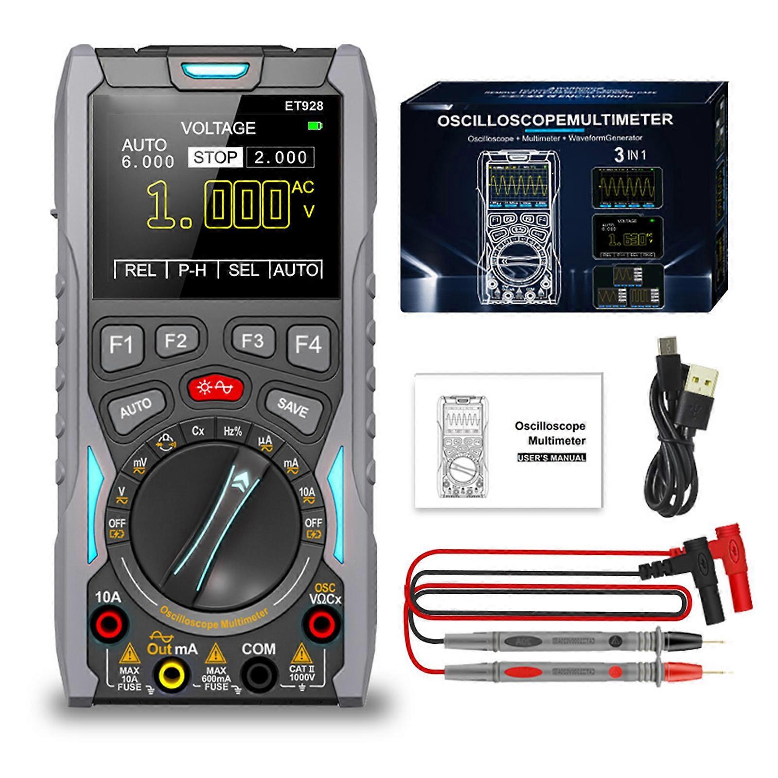 12MHz Bandbreite Signalgenerator Oszilloskop 50MSa/s Abtastrate Widerstand Frequenztester Farbdisplay Multimeter