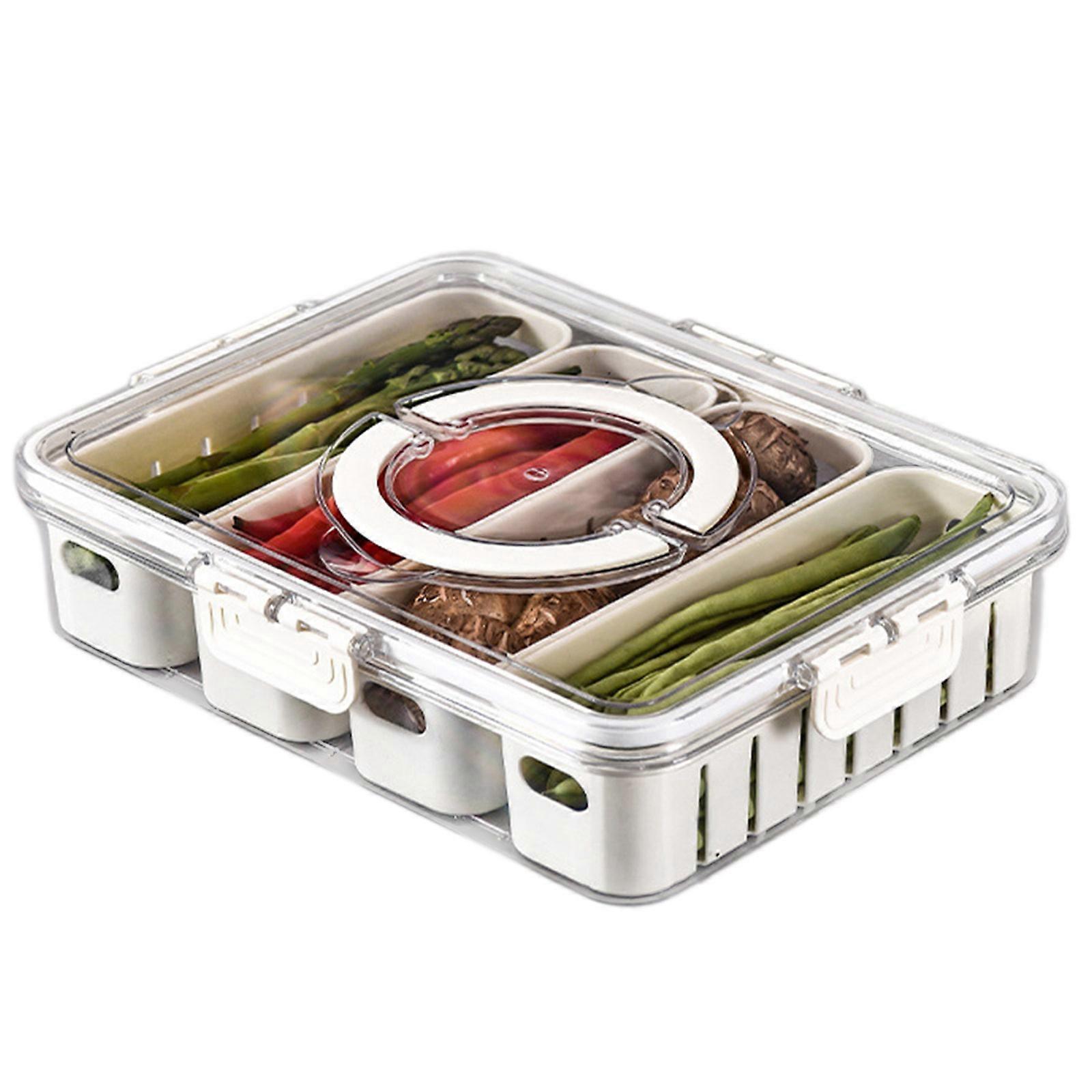 Fridge Storage Organizer Box Food Separation Bin Stackable Crisper with Compartment Refrigerator PET Fruit Container Multicolor