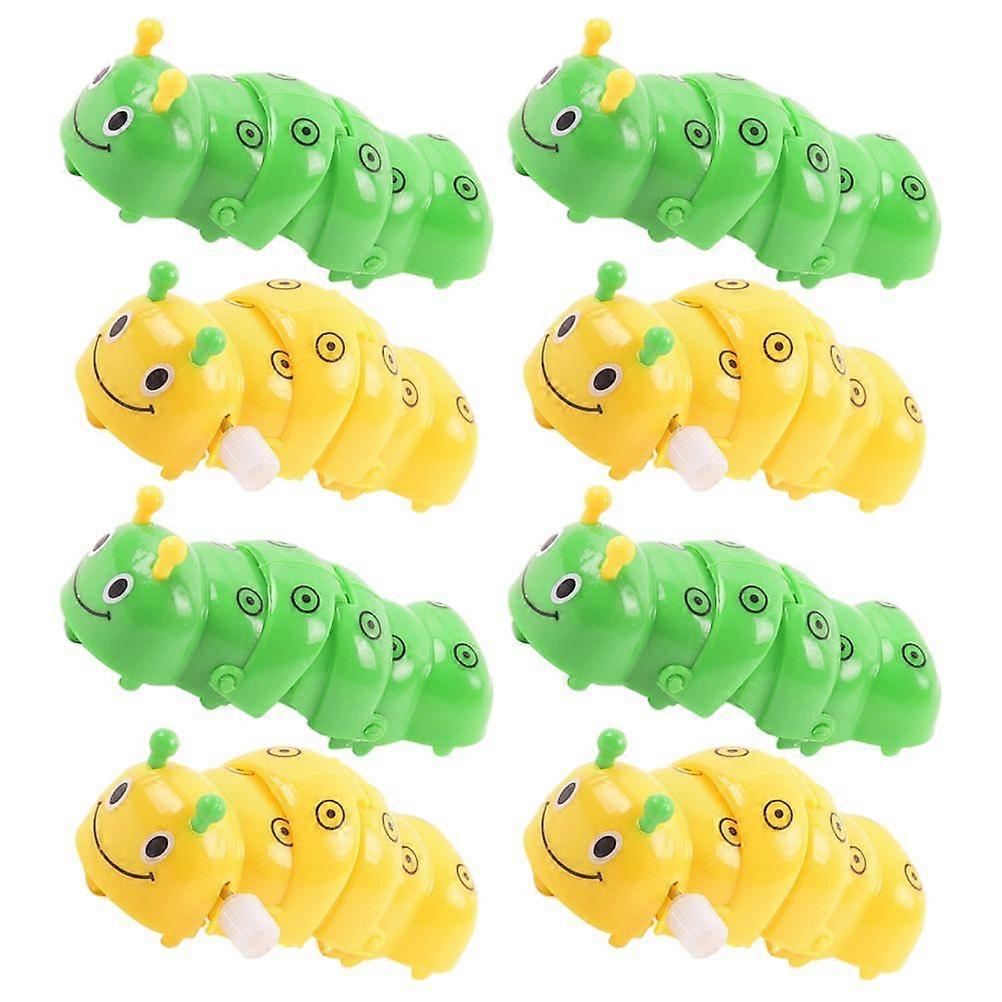 8Pcs Wind-up Caterpillar Plaything Children Educational Plaything (Random Color)