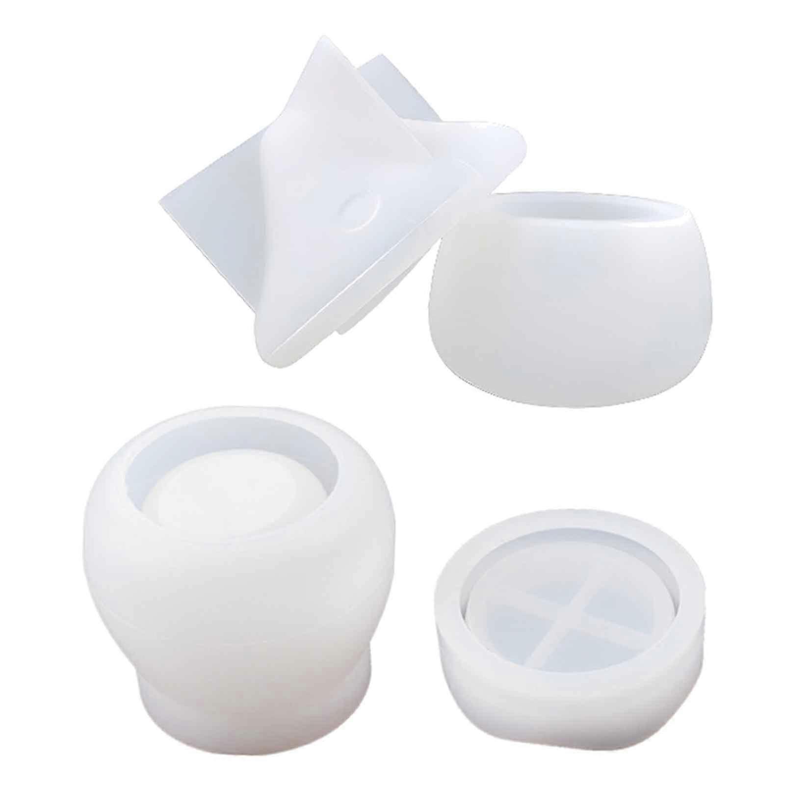 Resin Box Molds with Lids 3D Jar Silicone Mold Trinkets Storage Container Box Mold for Resin Casting Home Decoration Multicolor