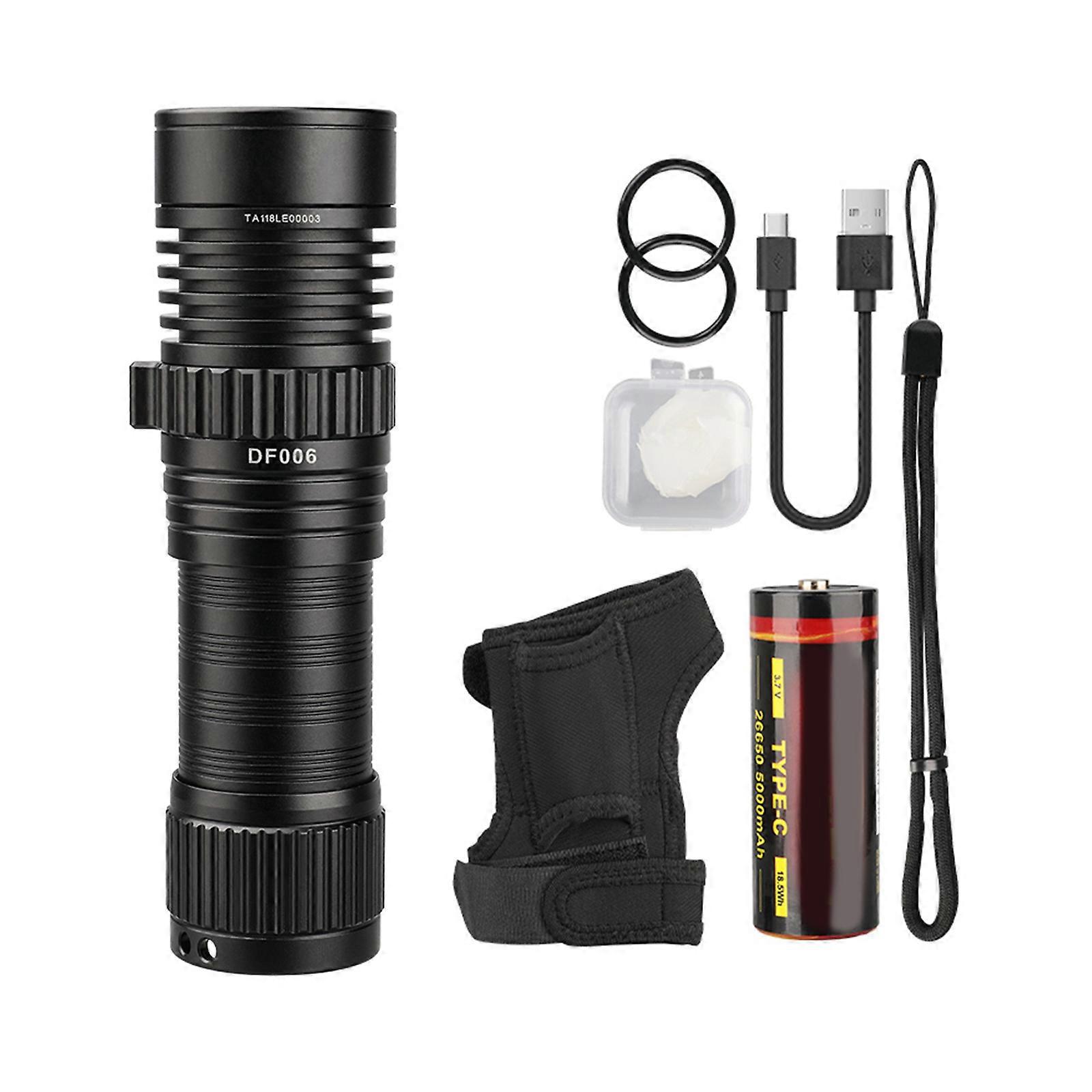 Underwater LED Flashlight Waterproof Sea Bottom Lighting Portable Fishing Torchs Waterproof Suitable for Marine Use