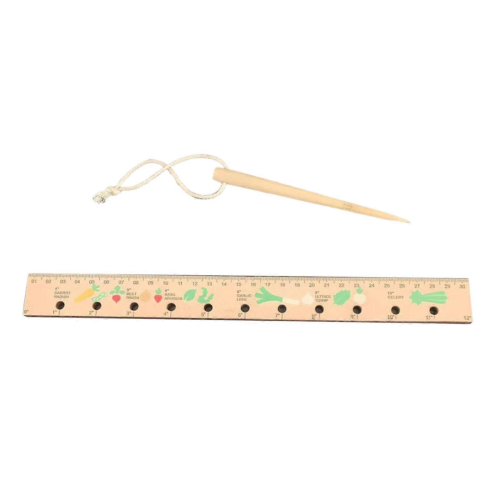 Wood Plant Rulers Garden Seedling Rulers with Holes Handheld Planting Templates Seed Spacers Planters Tool Garden Supplies