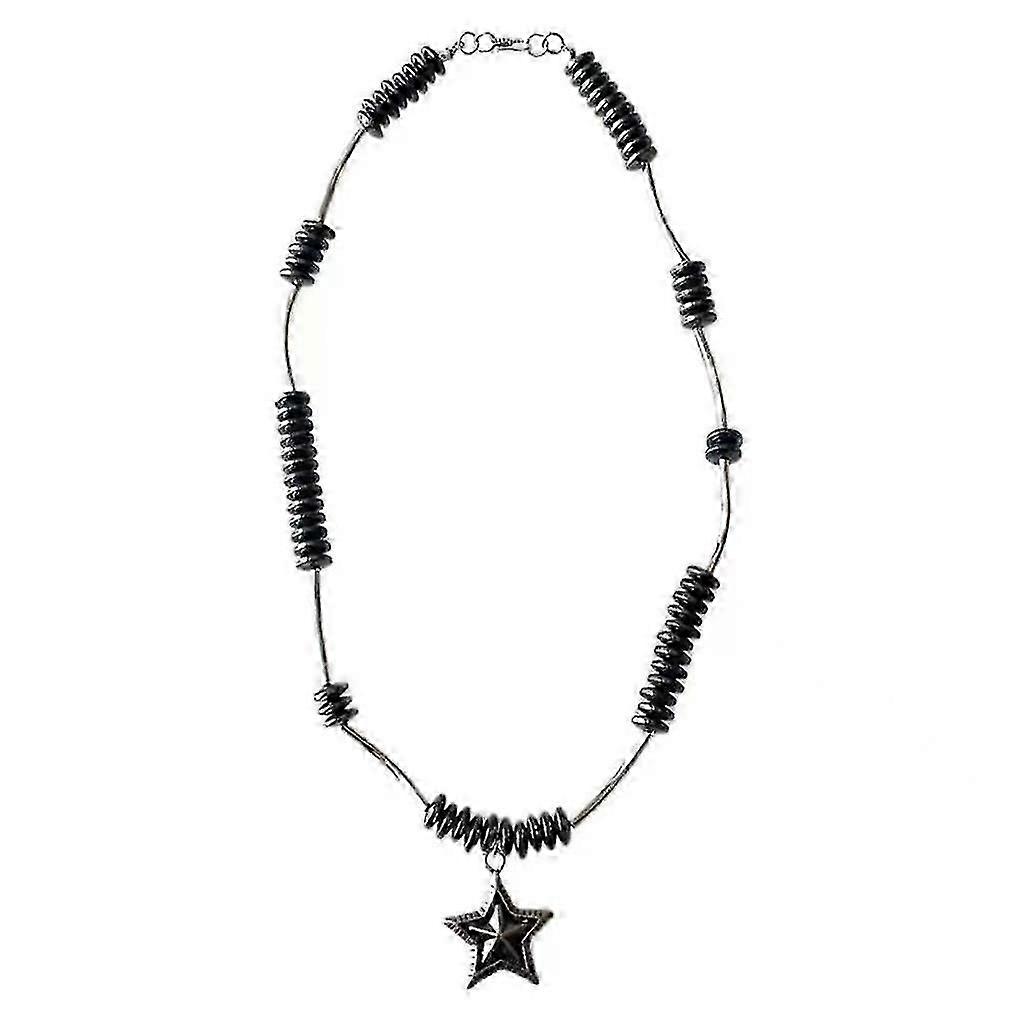 Flat Bead Five-pointed Star Necklace Simple Temperament Cold Wind Necklace