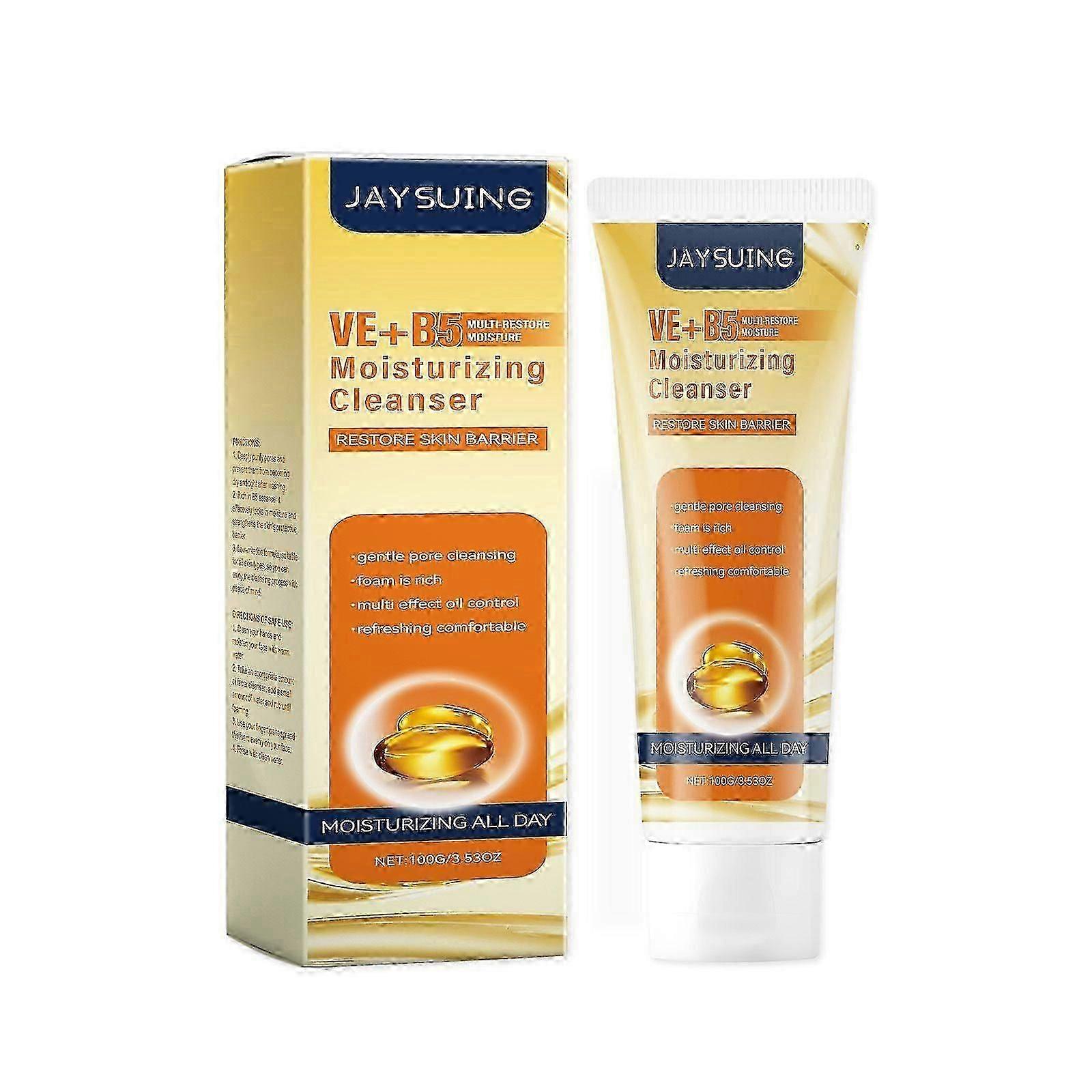 Jaysuing Vitamin B5 Nourishing Facial Cleanser For Daily Cleansing, Gentle Moisturizing And Refreshing Skin Care
