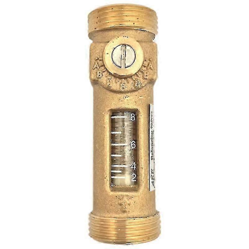 Brass Water Flow Meter 2-8 L/Min Direct Reading with Dual G3/4 Male Threads