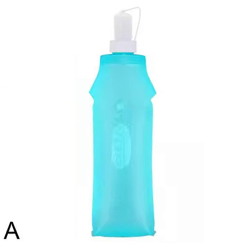 Foldable TPU Water Bottle 500ml Leak Proof Soft Flask for Running Cycling Hiking Gym Fitness
