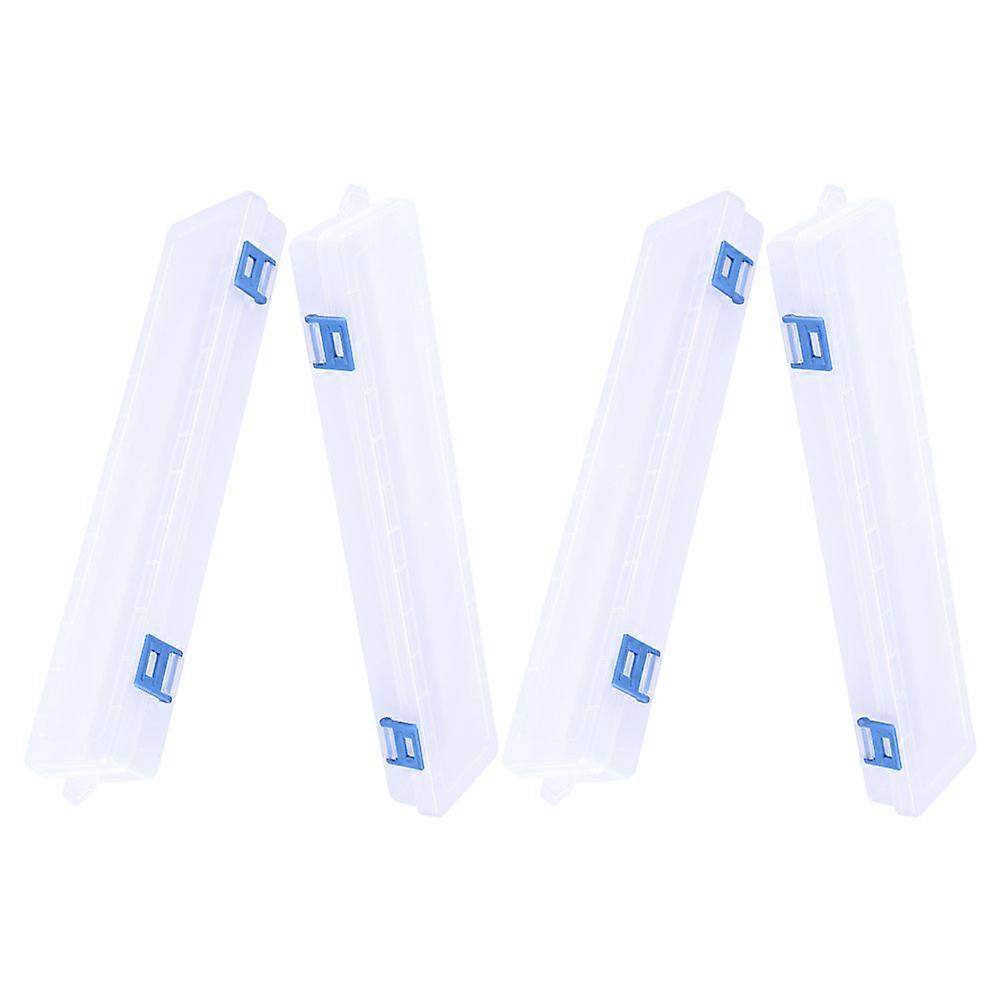 4pcs Portable Handheld Pen Box, Transparent Multi Use Storage Case for Art Supplies, Lightweight Compact Toolbox with Buckle Design for Easy Access