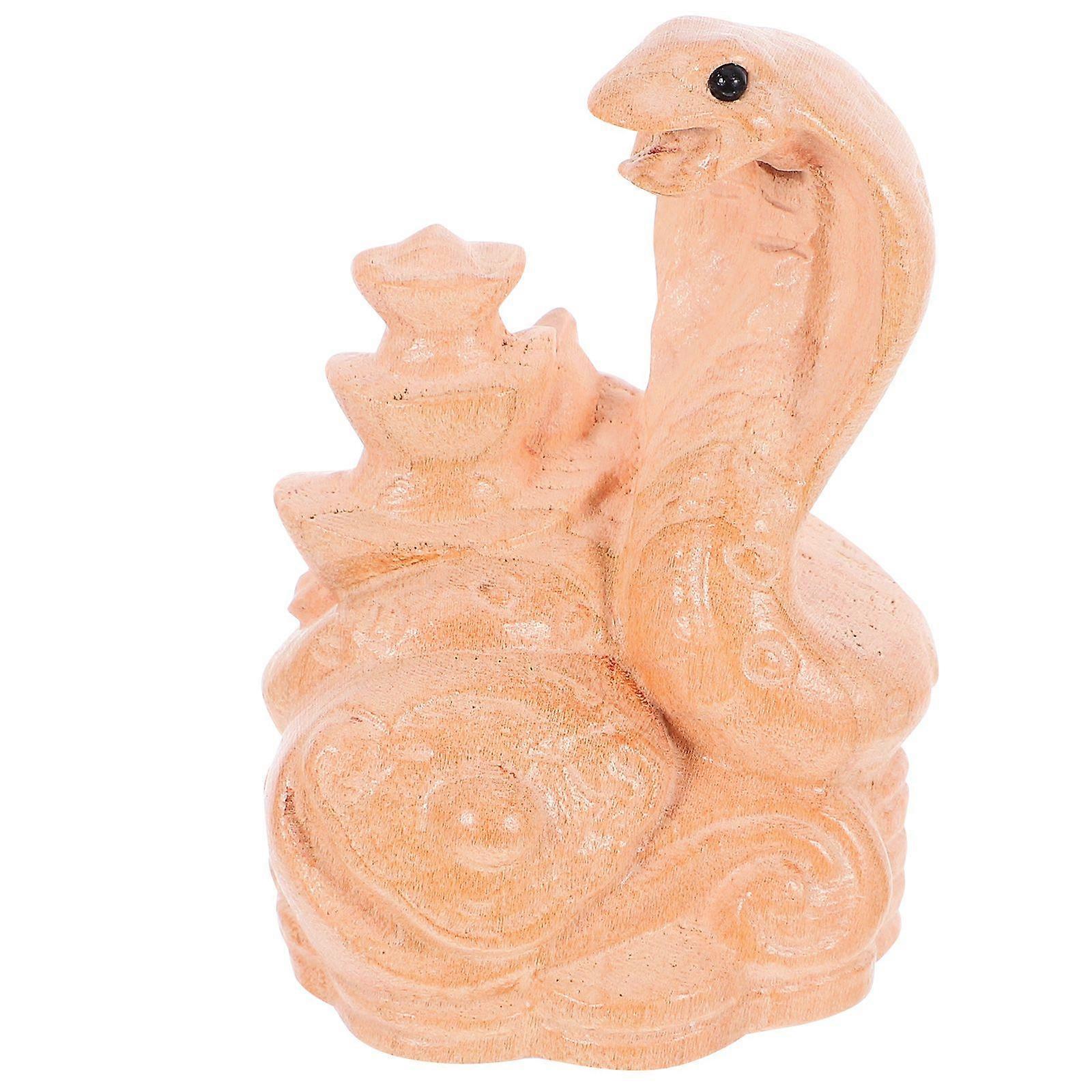 Träsnideri Orm Orm Statyett Orm Figur Bordsdekor