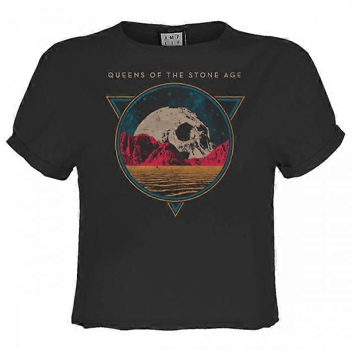 Amplified Womens/Ladies Skull Planet Queens Of The Stone Age Crop Top