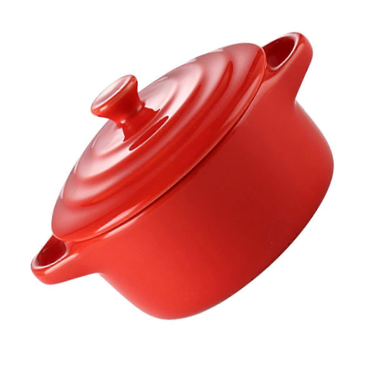 230 ml Ceramic Bowl with Double Handles for the Kitchen, MicrowaveSafe, Ideal for Stews, Soups and More with Matching Lid