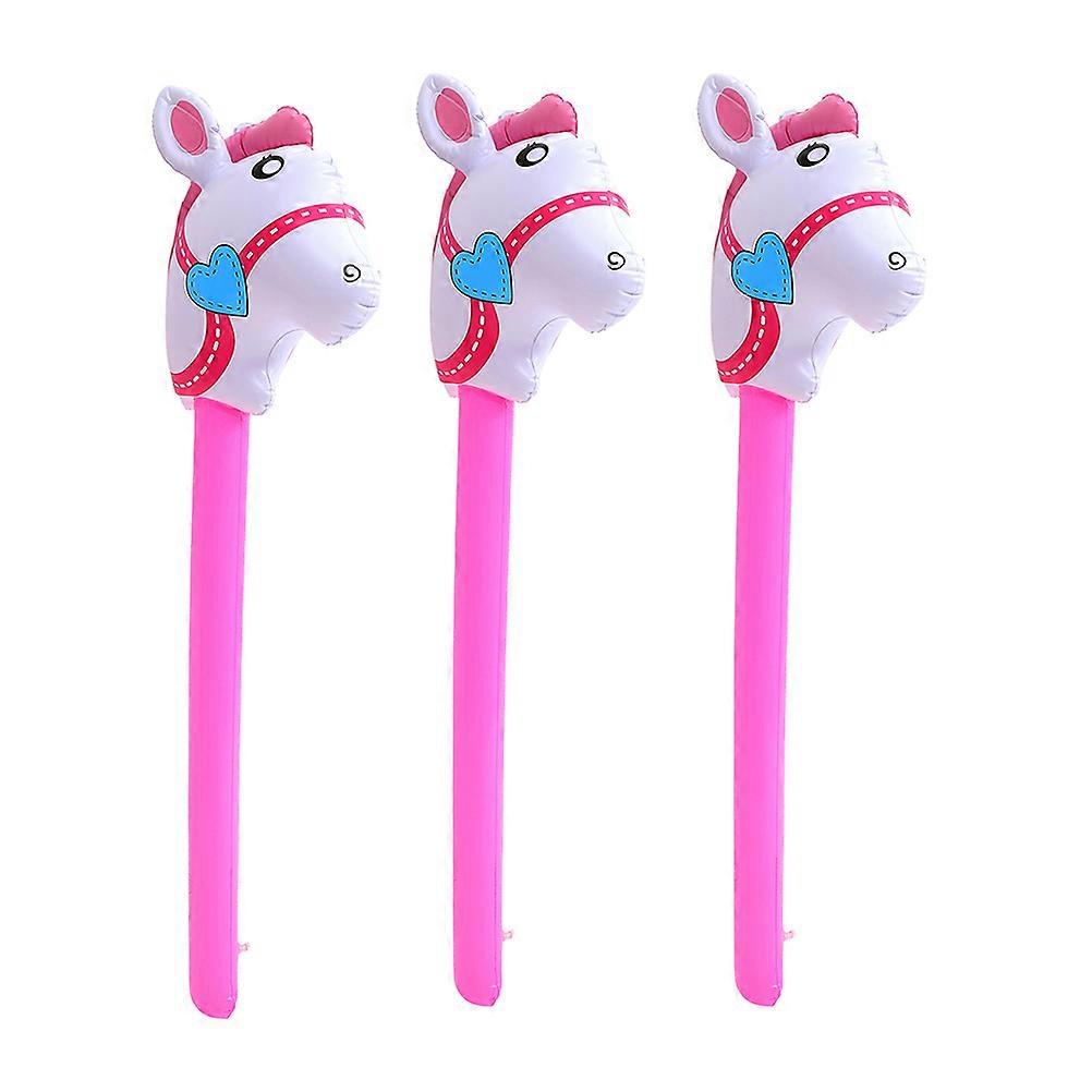 3pcs Inflatable Horse Sticks for Balloon Party Games, Birthday Celebrations, and Physical Coordination Activities – Safe and Fun Playthings