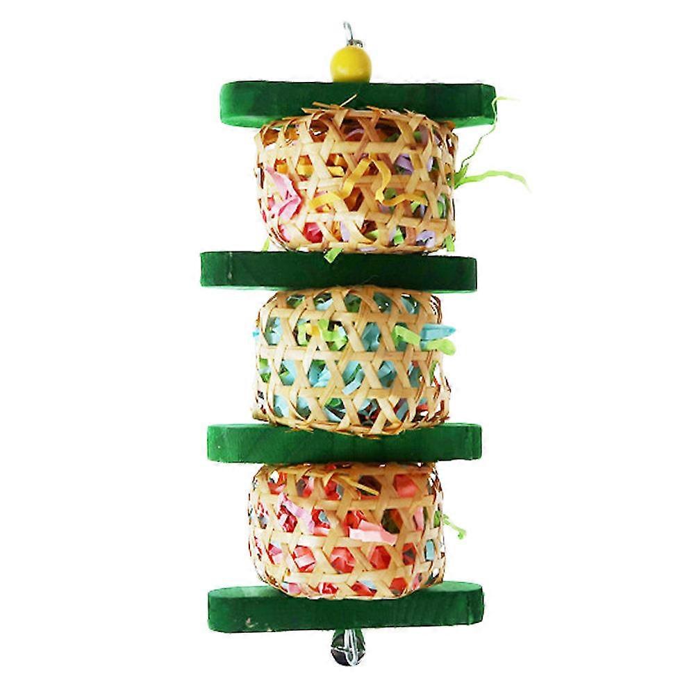 Parrot Cage Toy for Chewing and Playing Brightly Colored Crinkly Paper Ball Safe for Pet Birds Multi