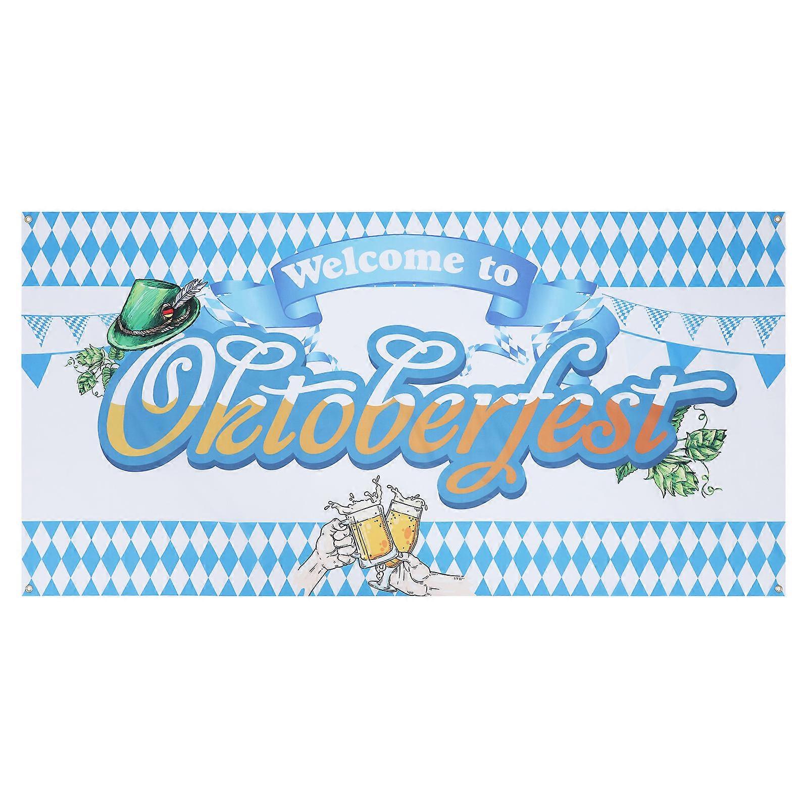 Oktoberfest Decorations Oktoberfest Backdrop Cloth Assorted Color 185x110cm Decorative Banner Pendant 1Pc