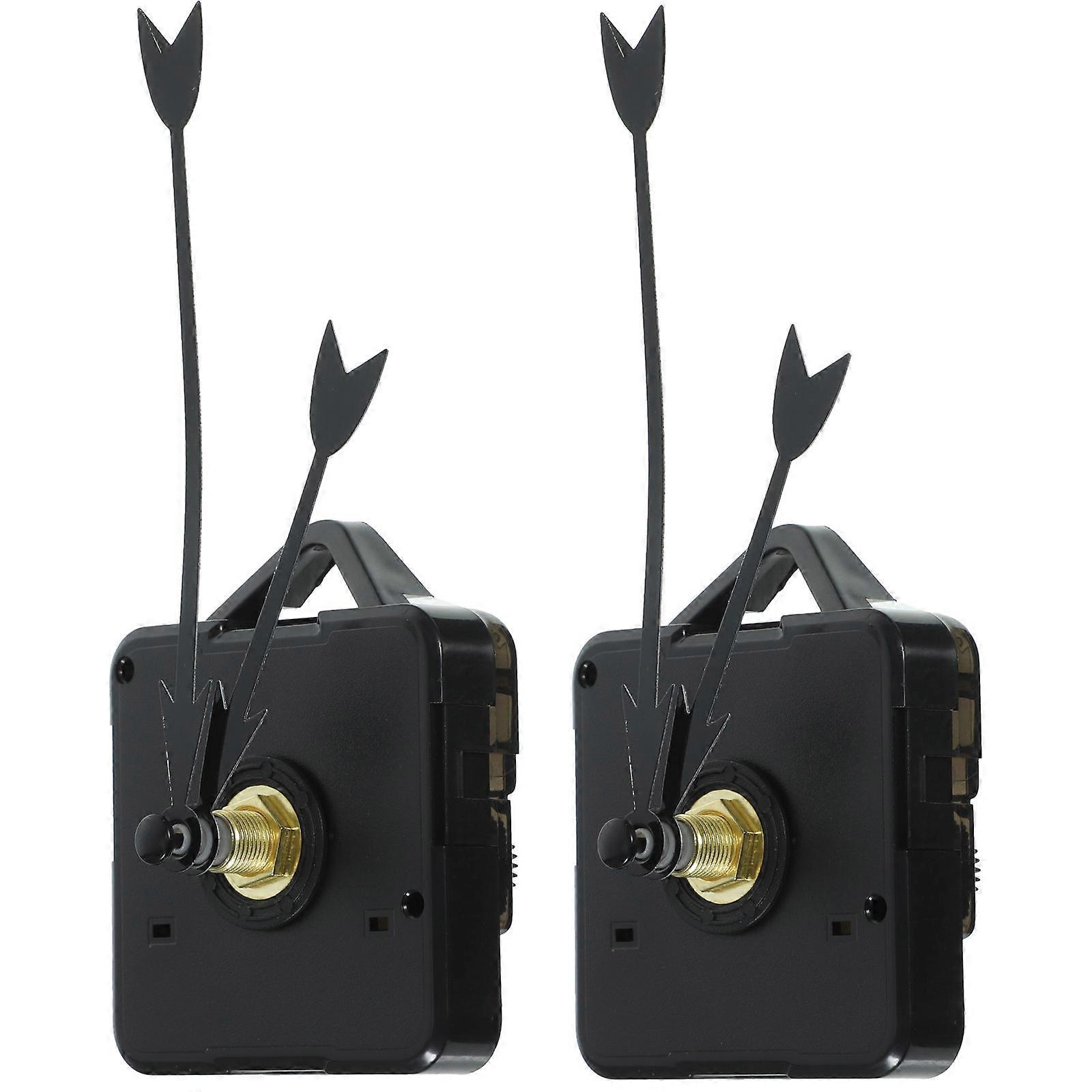 Wall Clock Mechanism Repair Parts Diy Clock Replacement Craft Projects Black Plastic 2 Sets