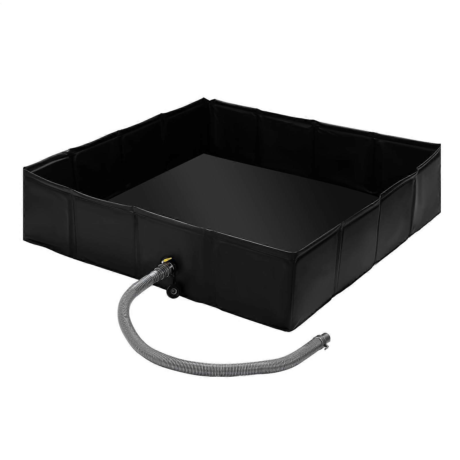 Foldable Shower Floor Portable Camping Shower Tray With Drain Hole Elevated Design For RV Campsite Tent Pet Bath