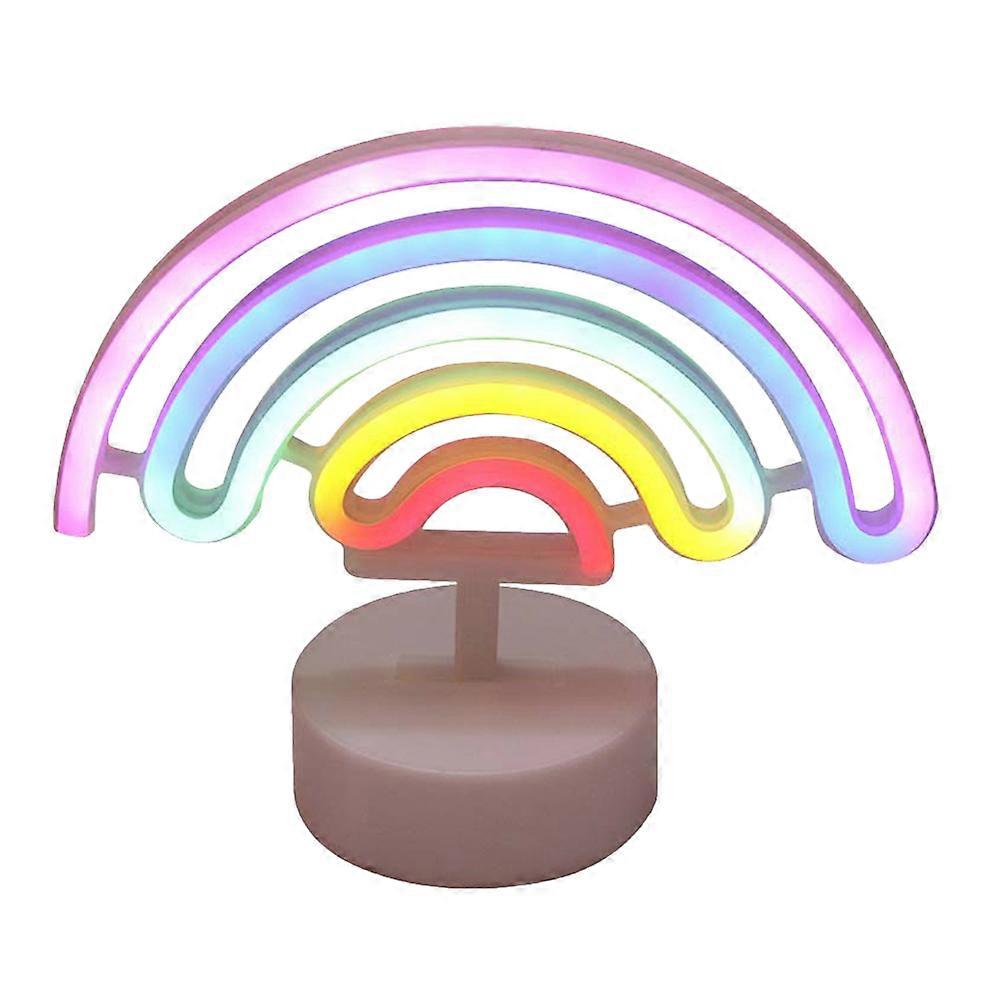 Rainbow Shape Night Light Decorations for Home Use PVC Soft LED Light Bedside Table Lamp