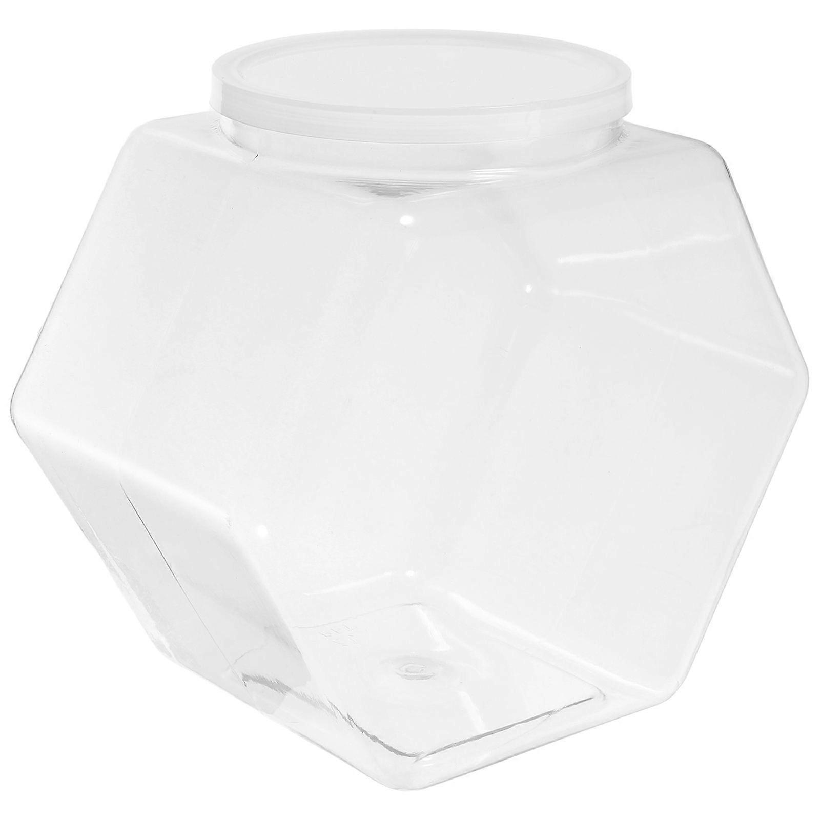 Cookie Jar Clear Candy Jar Grande capacidade Snacks Armazenamento Jar Hexagon Cookie Container