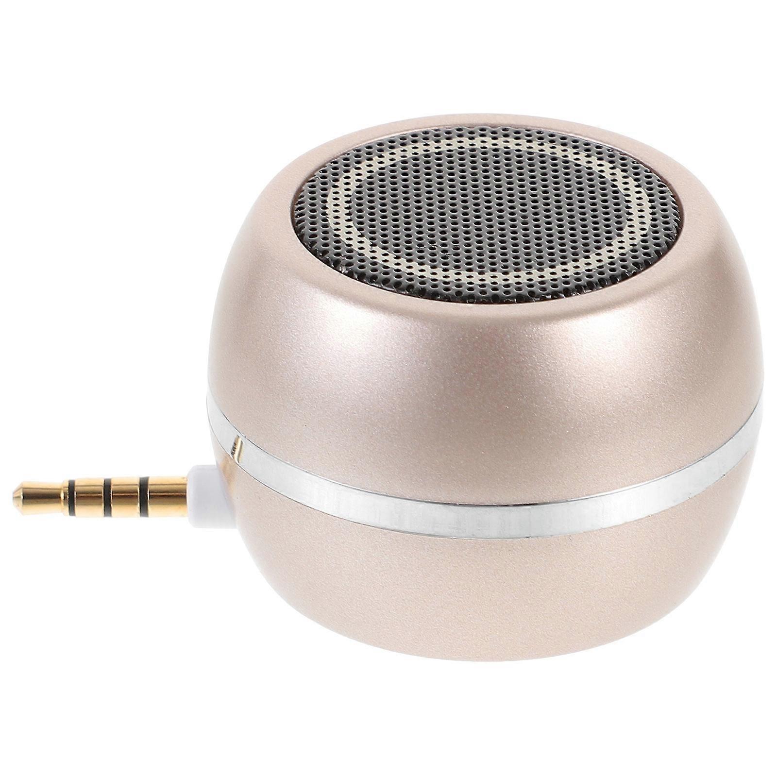 Mini Plug In Speaker Wired Speaker External Sound Amplification General Users Rectangular Shape Golden Color