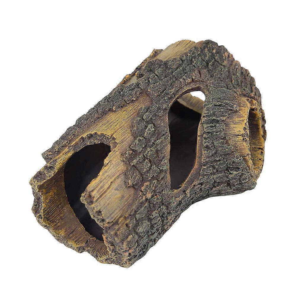 Tree Trunk Aquarium D茅 Fish Tank Accessory Non-Fading Water-Resistant Resin Ornament 14.5x10.3cm 1Pc