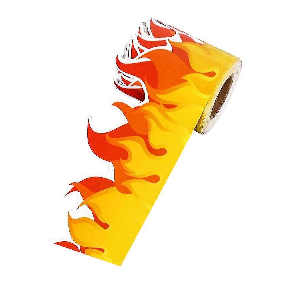 Flame Shaped Bulletin Board Border Decal Decorative Classroom Red 1000.00X7.50X0.10CM Easy Installation 1 Roll
