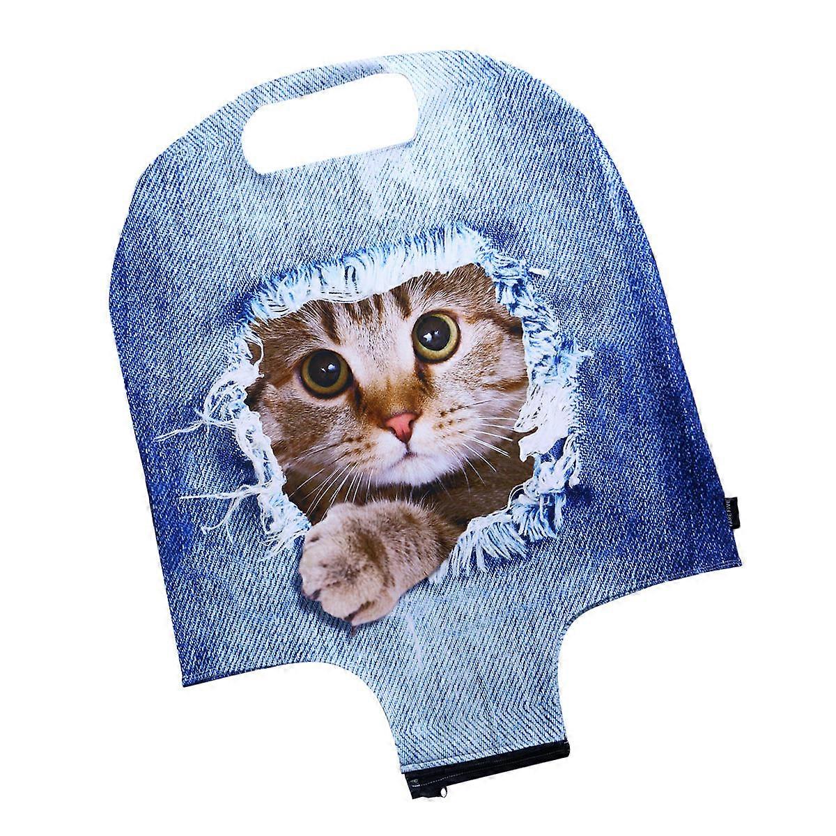Elastic Suitcase Protective Cover Ripped Cat Pattern Multi 22-24 Inch Dust Protection 1Set