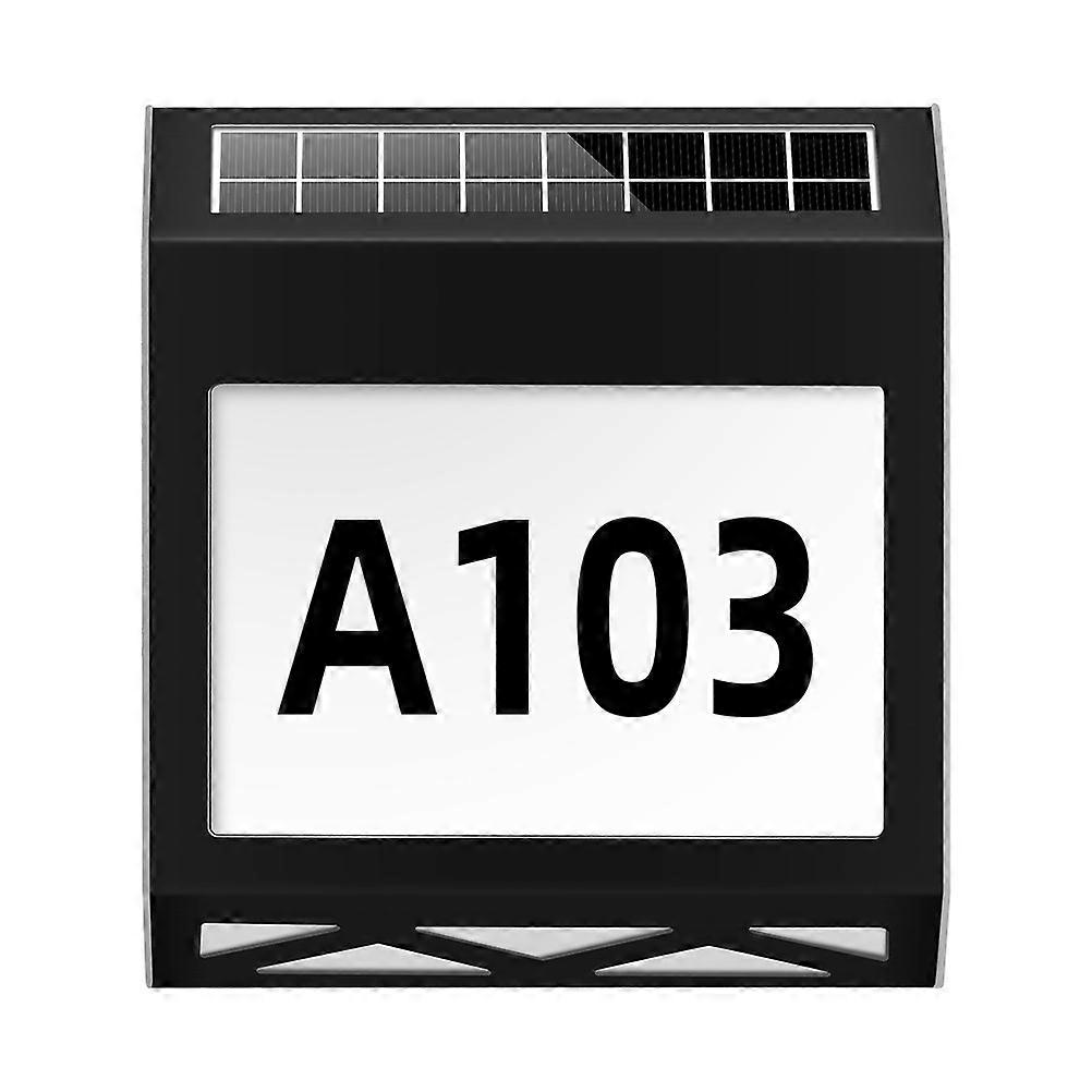 Illuminated House Number Address Sign Solar Powered Energy Saving for Pathway Porch 20X18cm 1Set