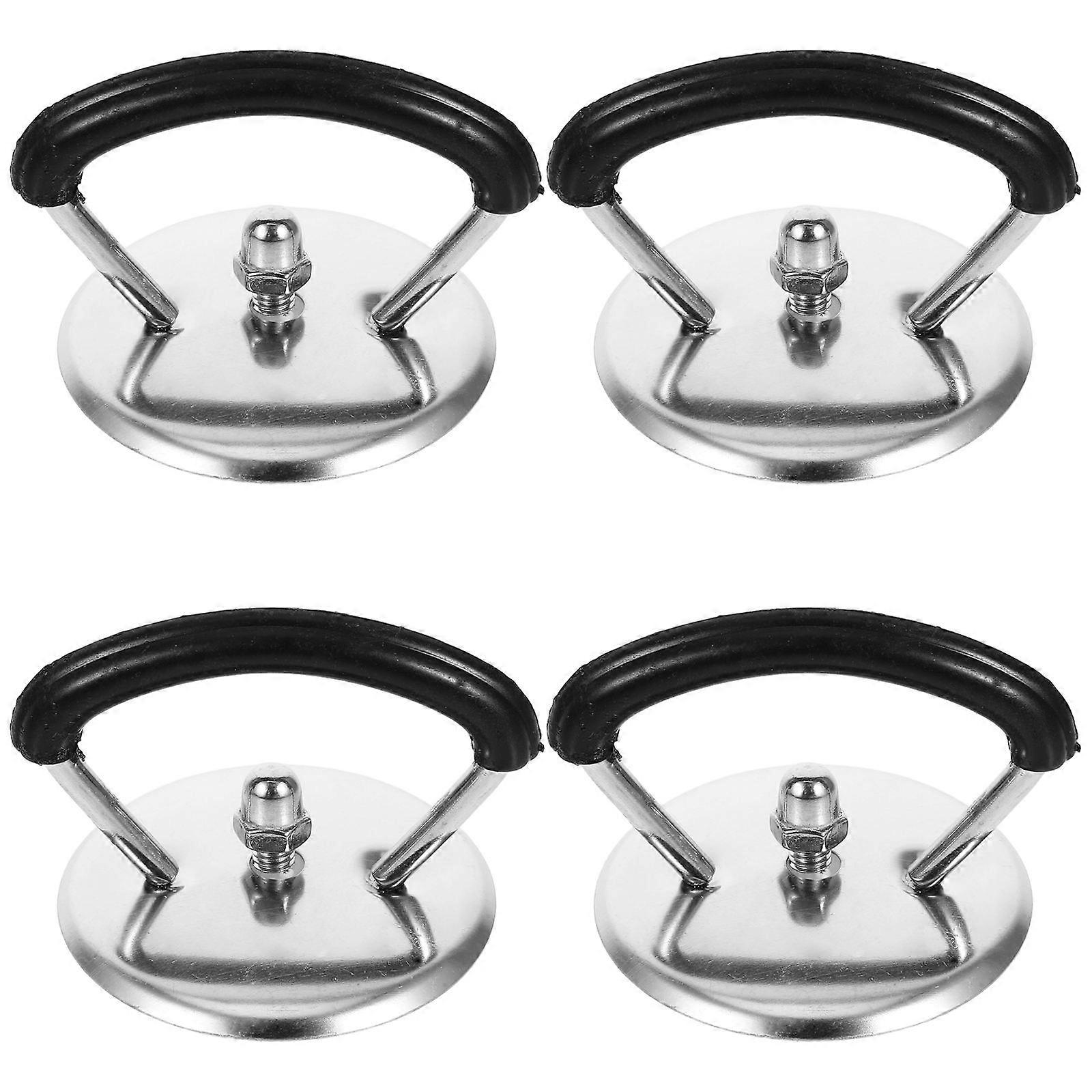 Heat-Resistant Pot Lid Handle Replacement Comfortable Grip For Restaurant Use 4Pcs Black