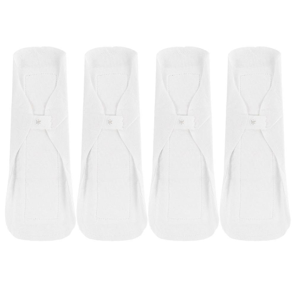 4 serviettes hygiéniques en coton lavables pour femmes, serviettes menstruelles confortables, 42x9x0,2cm, blanc