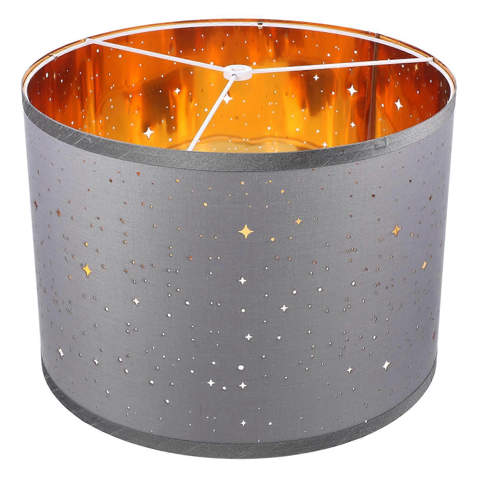 Modern Lamp Cover Fabric Drum Lampshade Grey 33.00X33.00X24.00CM For Table Use 1Pack