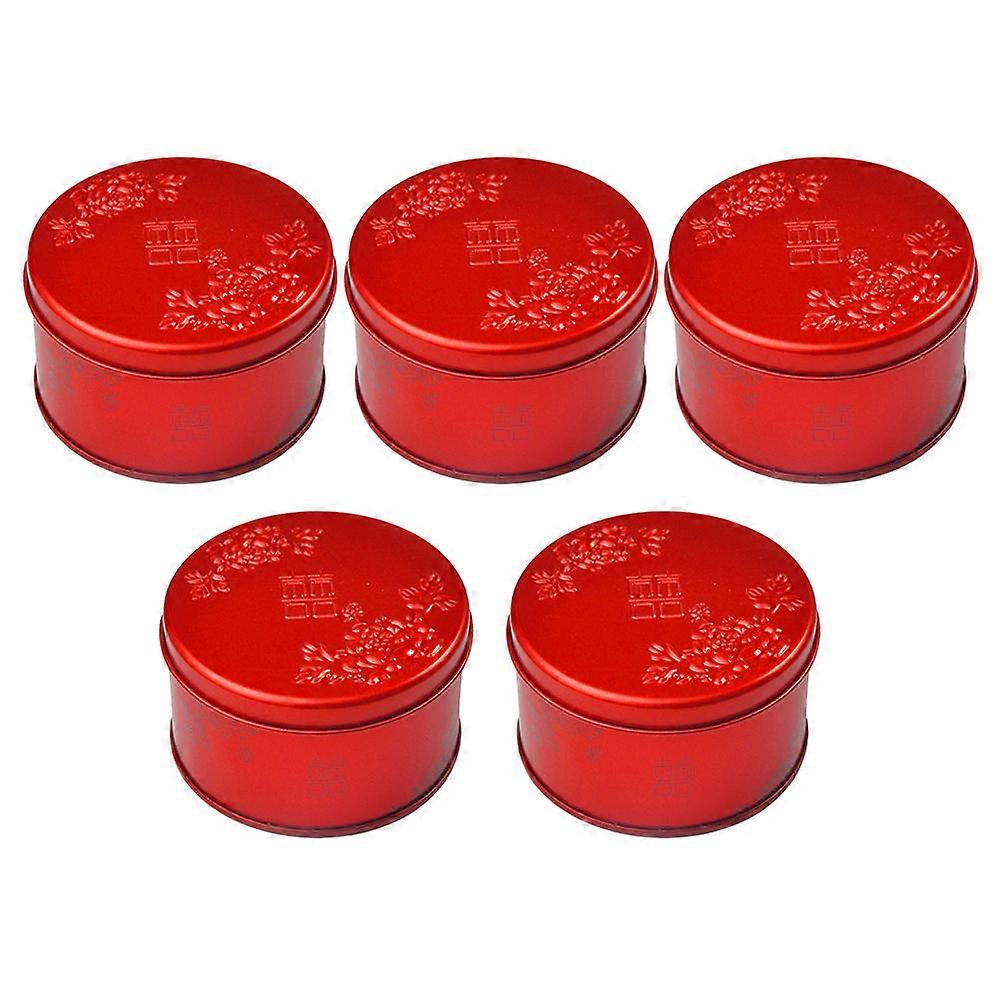 Creative Red Tinplate Candy Boxes for Storing 5Pcs Wedding Gift Boxes