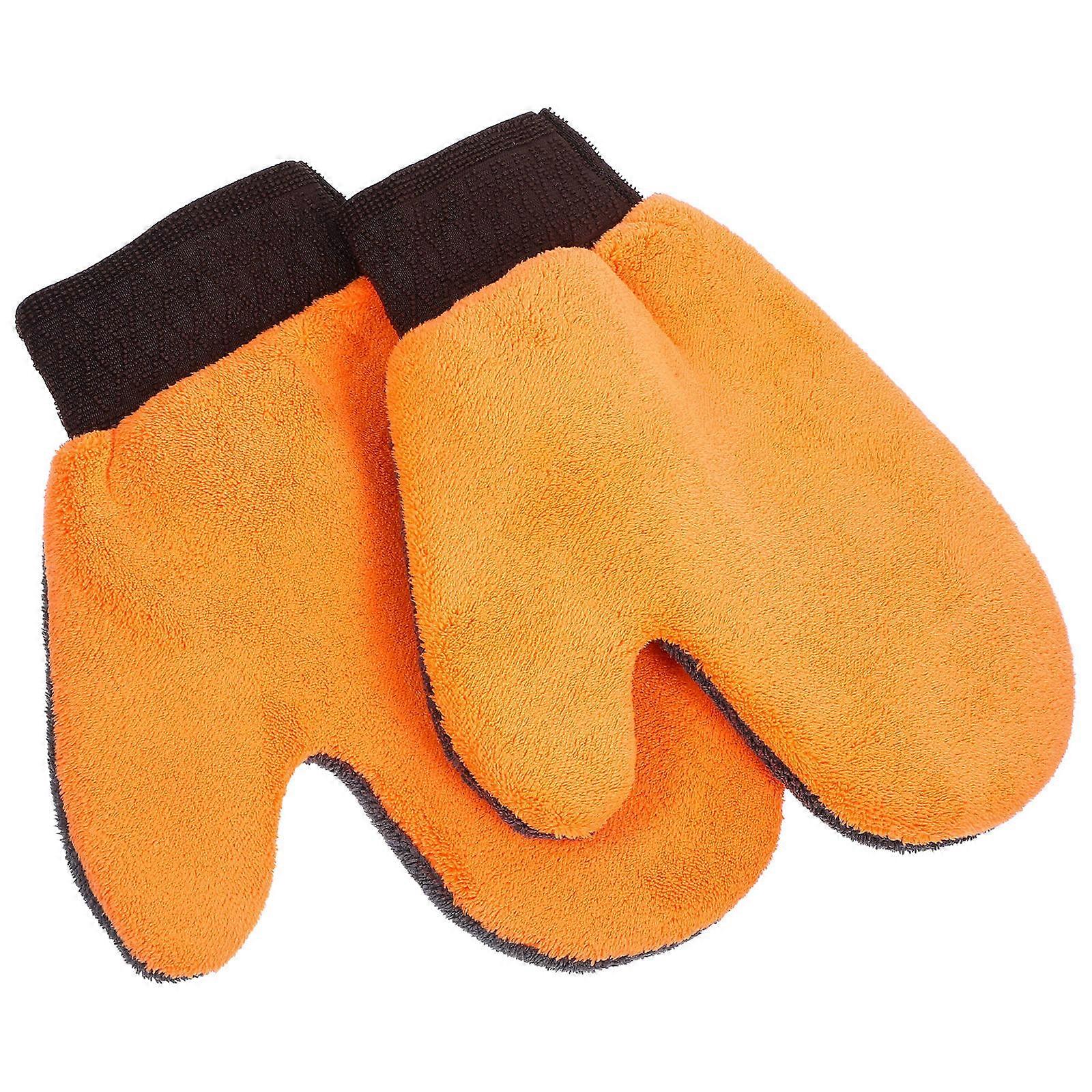 2pcs Fleece Lined Car Wash Mitts & Scratch Resistant Cleaning Gloves for Precise Vehicle Care – Durable and Convenient Wash Kit for Cars, SUVs, Trucks