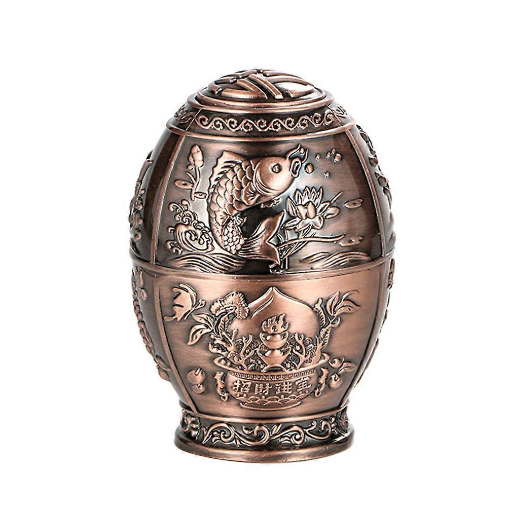 Cute Toothpick Case Red Bronze Storage Tube Dining Table Cylindrical Chinese Style 1Pack