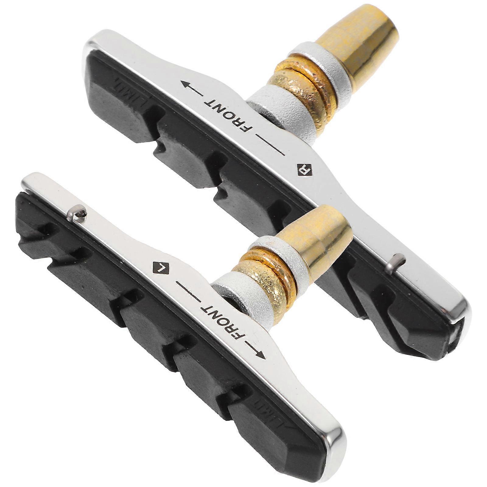 Rubber Cycling Shoe Blocks with Sand Guide Grooves, Curved Design for Noise Reduction, Enhanced Stopping Power, All Weather Resistant for Mountain