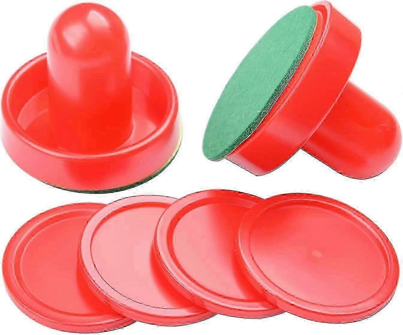 Air Hockey Pushers And Pucks Set - Table Mallet Goalies For Game Table