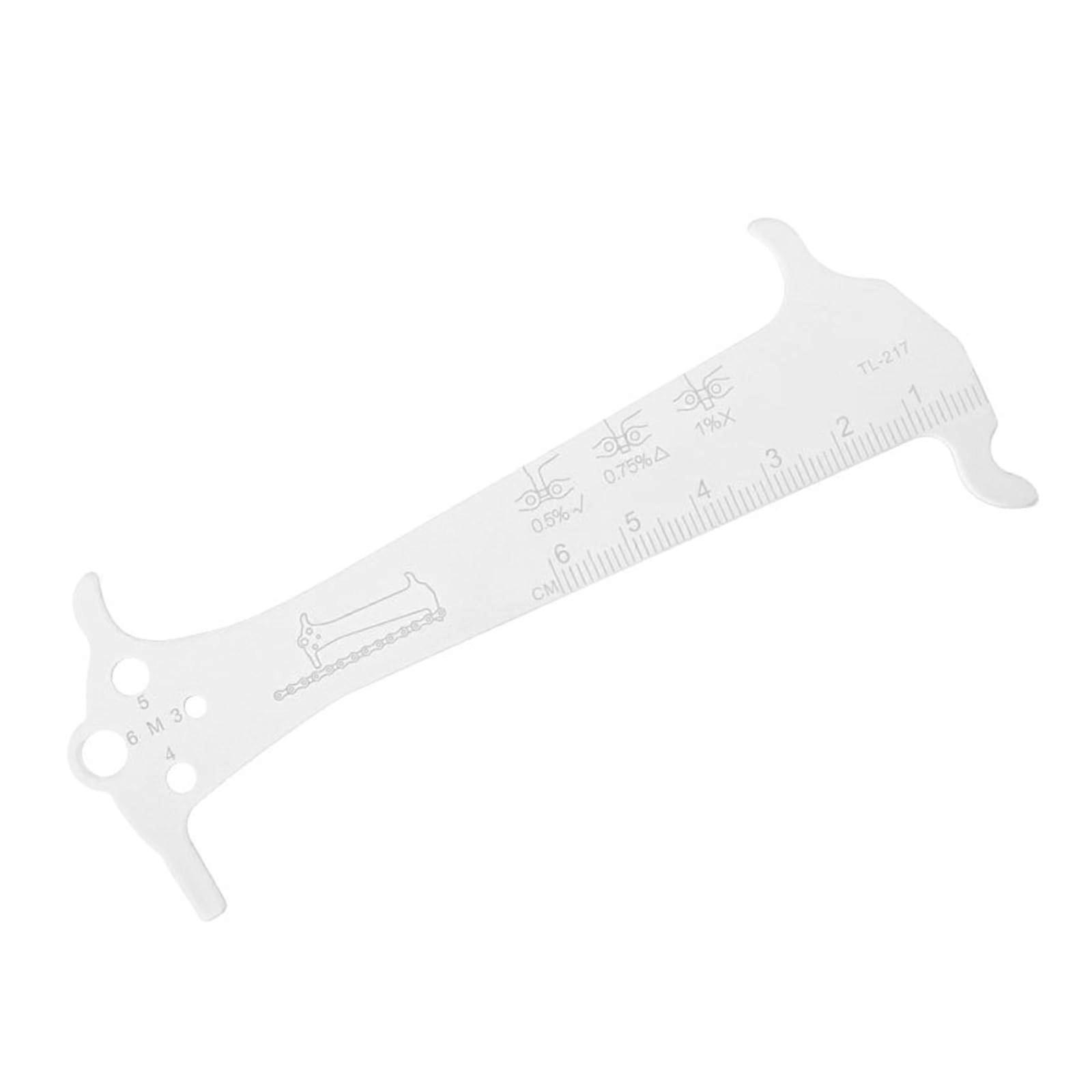 Bicycle Chain Wear Indicator Checker Tool - Silver Measuring Ruler with Chain Gauge for Cycling Repair