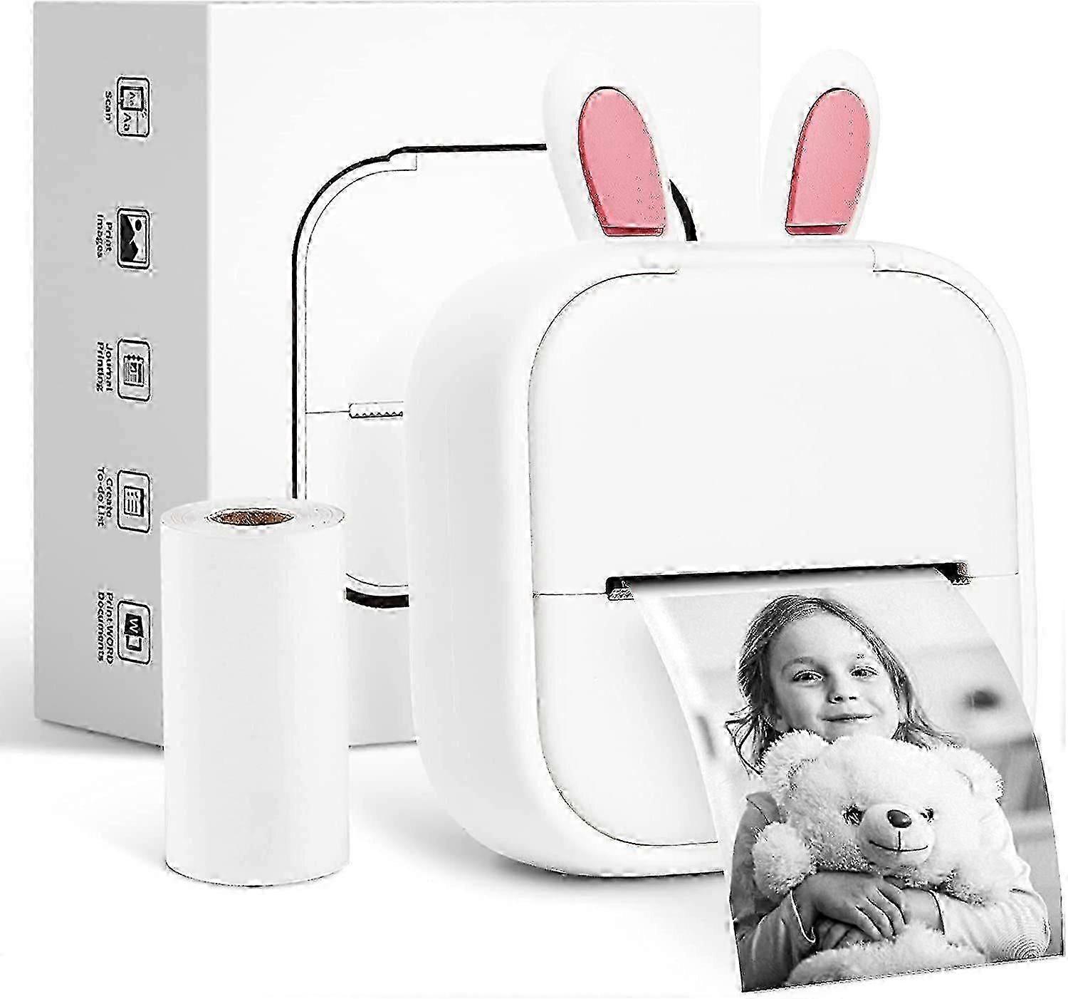 Small Mini Thermal Label Printer Home Photo Printer Multifunction (with One Roll Of Printing Paper)